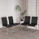 preview thumbnail 35 of 40, Modern Dining Chairs, PU Faux Leather High Back Upholstered Side Chair with C-shaped Tube Plating Metal Legs(Set of 4)