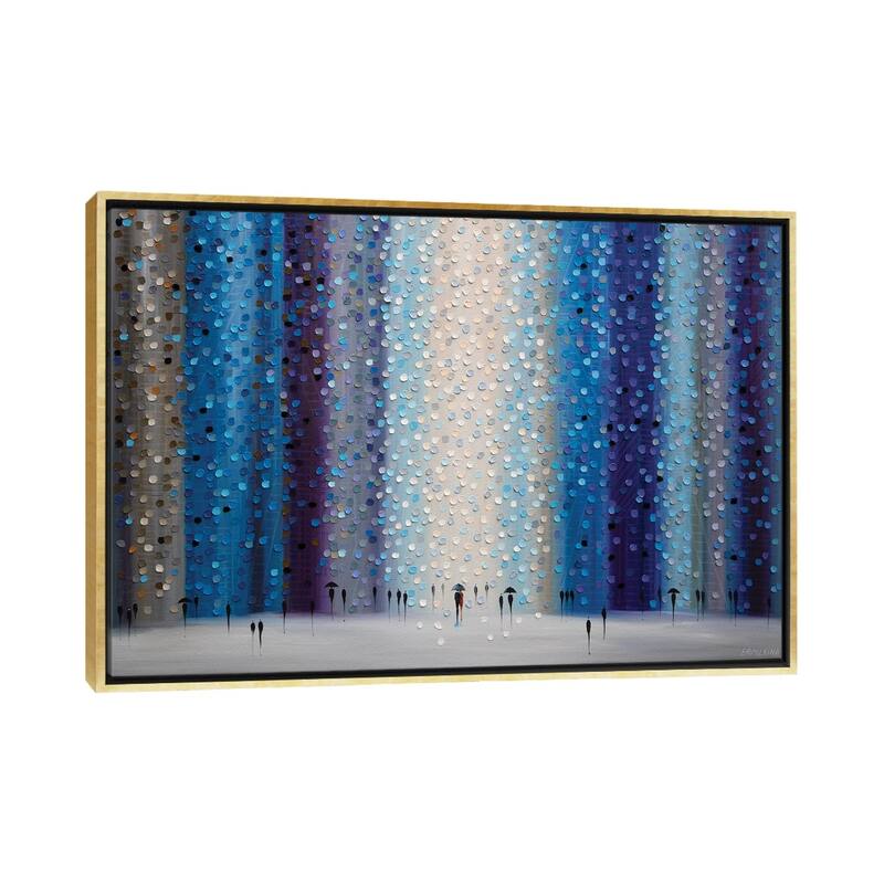 iCanvas "Rainy City" by Ekaterina Ermilkina Framed Canvas Print - Gold - 18x26