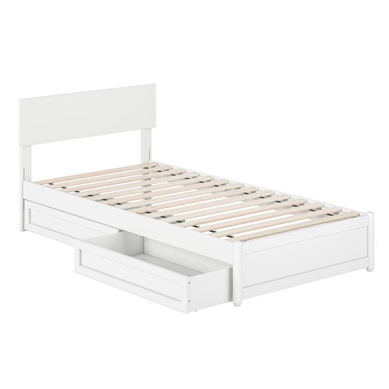Wesley Platform Bed with Panel Footboard and Storage Drawers