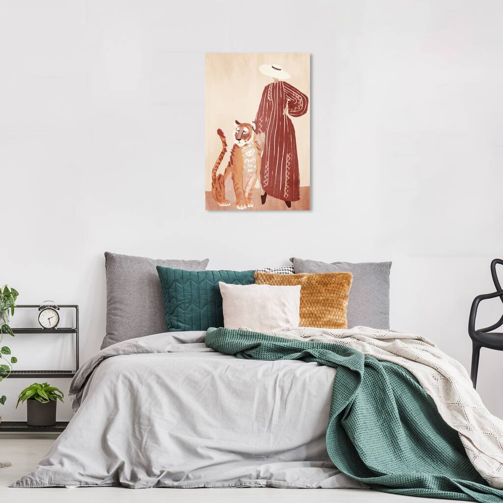 Wynwood Studio Canvas Animals Third Eye Stripes Brown and Traditional Wall Art Canvas Print