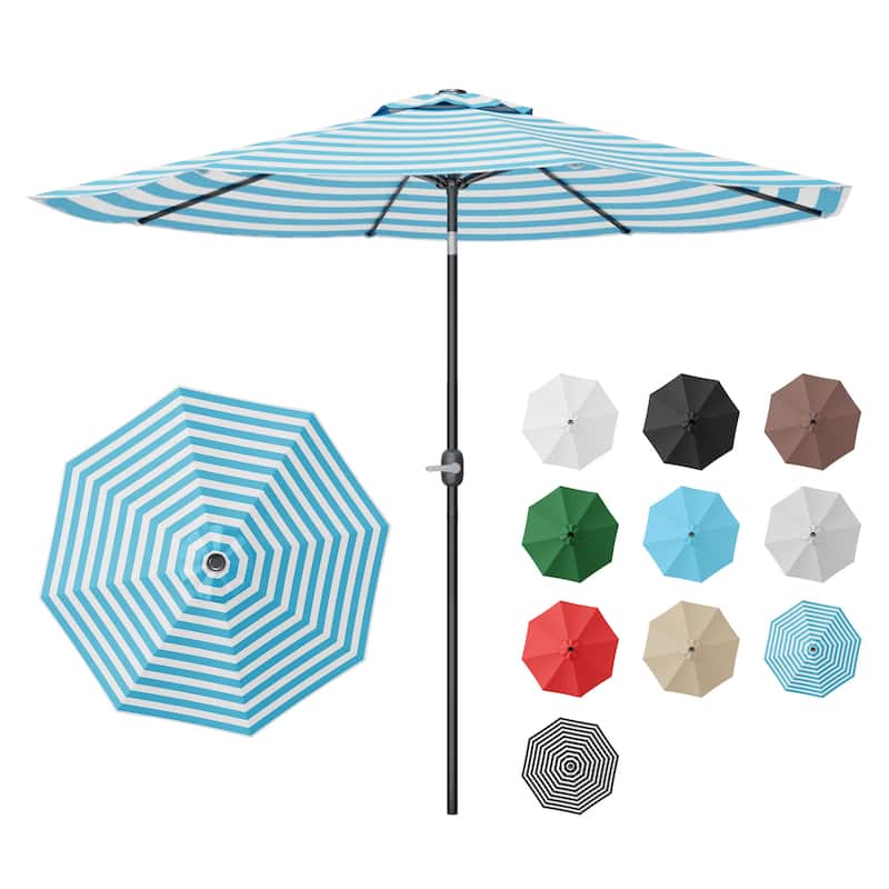 Patiowell 9 FT Outdoor Patio Umbrella, Outdoor Table Umbrella, Yard Umbrella, Market Umbrella with Push Button Tilt and Crank