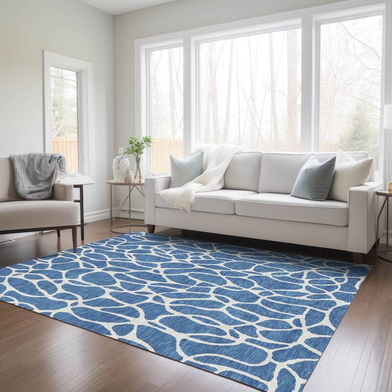 Machine Washable Indoor/ Outdoor Modern Chantille Rug