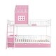 preview thumbnail 3 of 7, Full over Full Bunk Bed with Twin Size Trundle,Farmhouse Bed with Drawer and Storage Box,Housebed