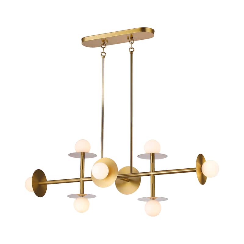 Modern 8-Light Sputnik Linear Island Chandelier