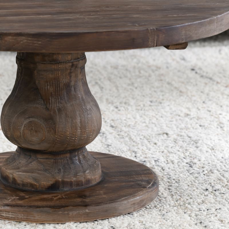 Carolina Reclaimed Wood Round Coffee Table by Kosas Home