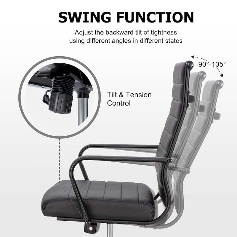 Ergonomic Office Chair Full-Grain Leather with Lumbar Support
