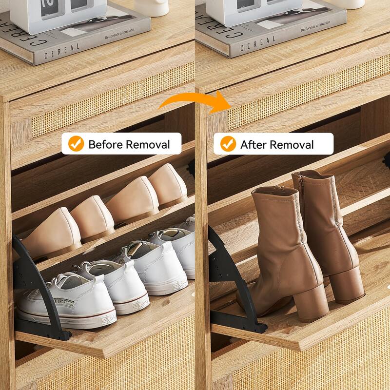 Ail Shoe Storage Cabinet Freestanding Adjustable Shoe Rack for Entryway