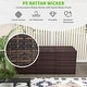 preview thumbnail 13 of 14, Outsunny Outdoor Storage Box with Inner Liner, PE Rattan Wicker Deck Box with Pneumatic Bar Lift