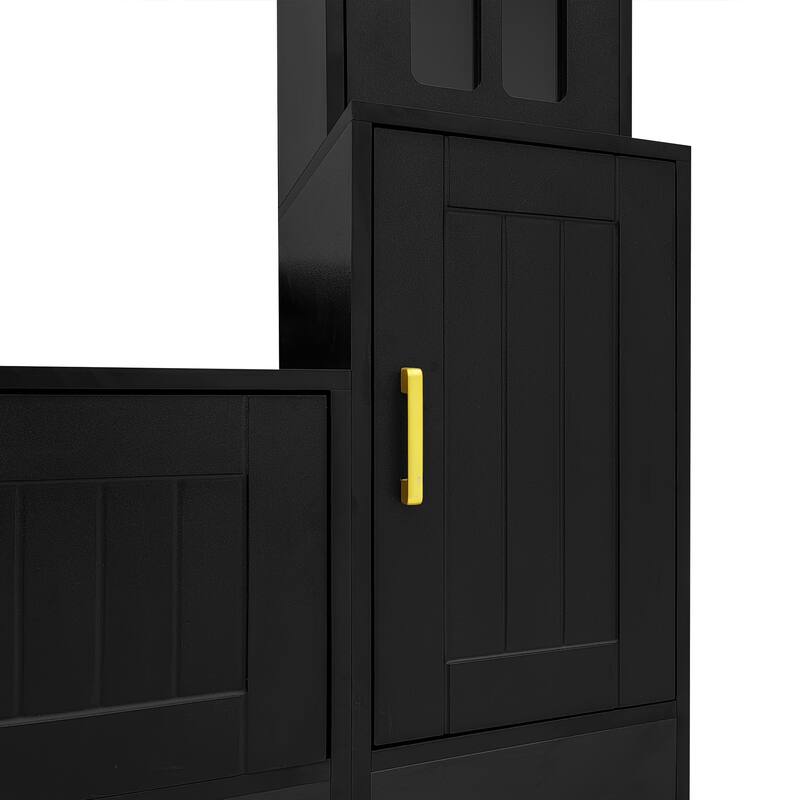 Wall Unit Entertainment Center with Bookshelves, Modern TV Stand Media Cabinet TV Console for TVs up to 80"
