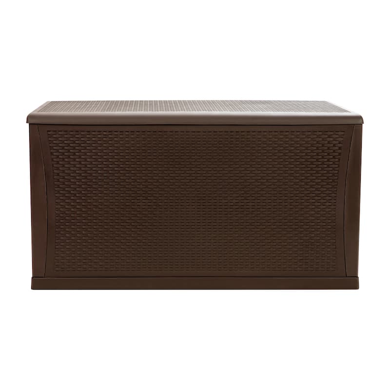 120 Gallon Plastic Deck Box for Outdoor Patio Storage & Deck Organization