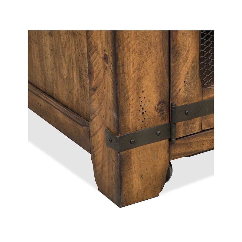 Magnussen Home Chesterfield Farmhouse Timber Lift Top Storage Cocktail Table with Casters - 50''W x 28''D x 18''H