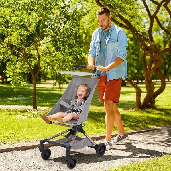 slide 2 of 21, Lightweight Baby Stroller, Travel Compact Foldable Toddler Stroller Grey