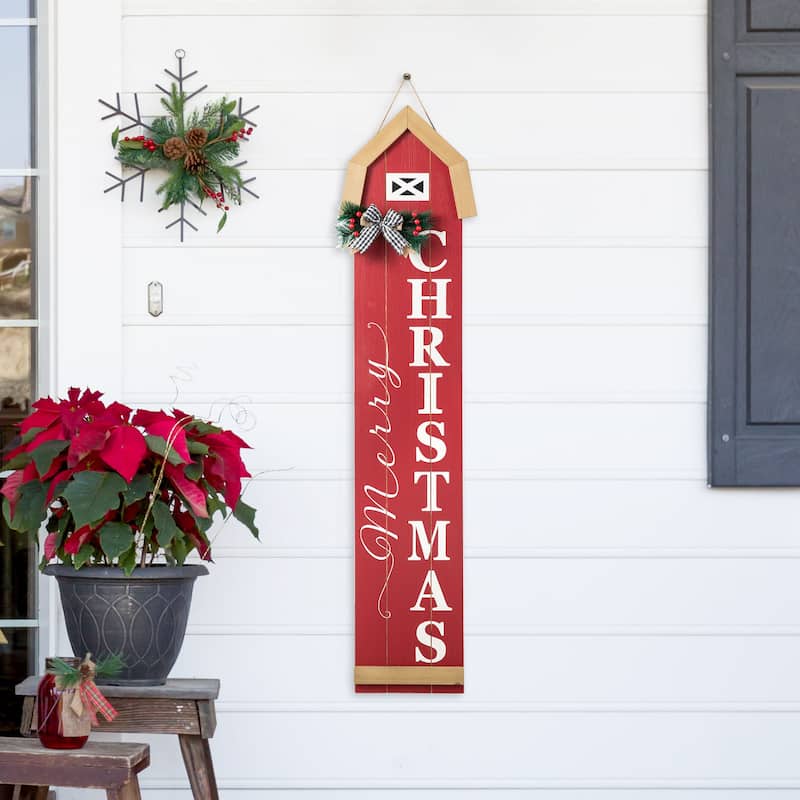 Glitzhome 42"H Christmas Wooden"Merry Christmas" Porch Sigh - Merry Christmas - 42"
