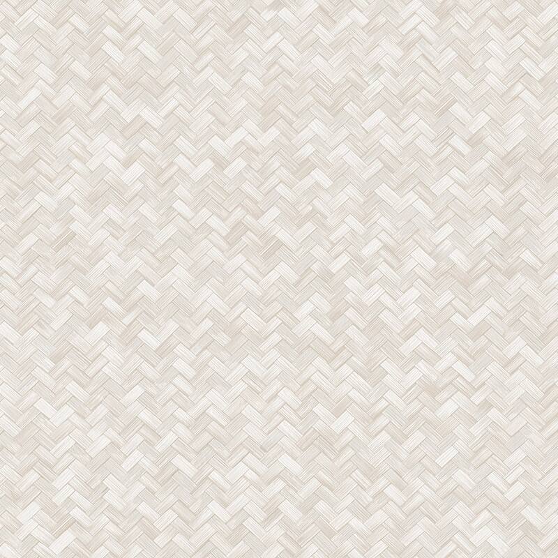 Braided Geometric Pattern Jute Basket Weave Chevron Wallpaper