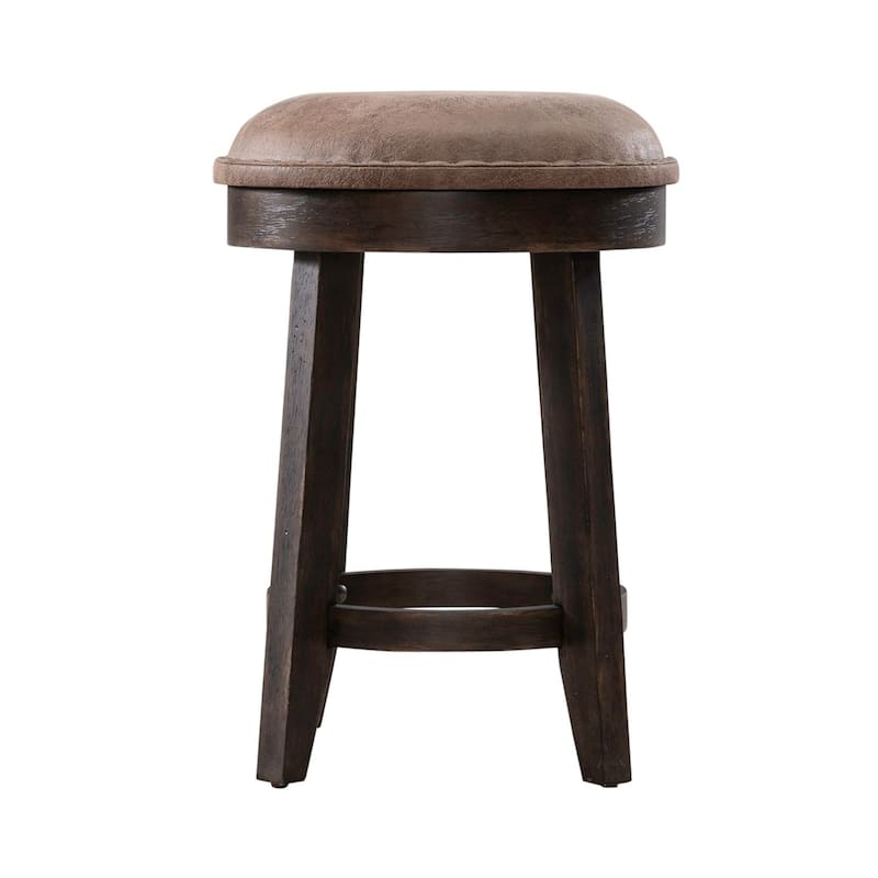 Paradise Valley Saddle Brown Upholstered Console Stool