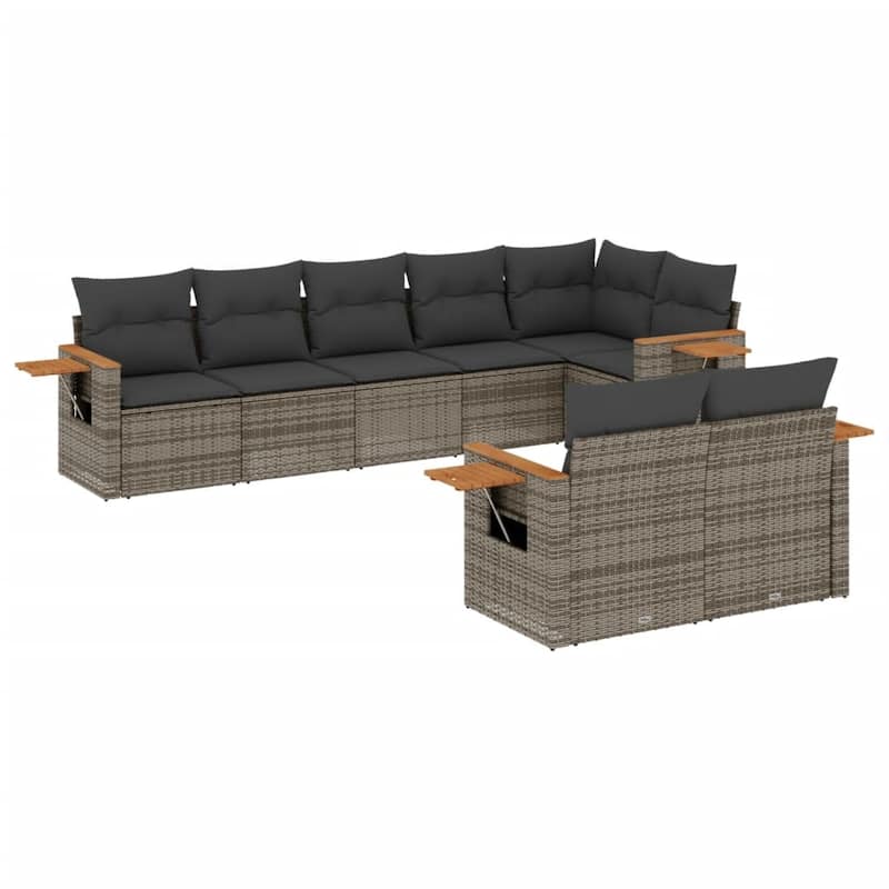 vidaXL Garden Sofa Set Grey - 24.4 x 33.5 x 27.2