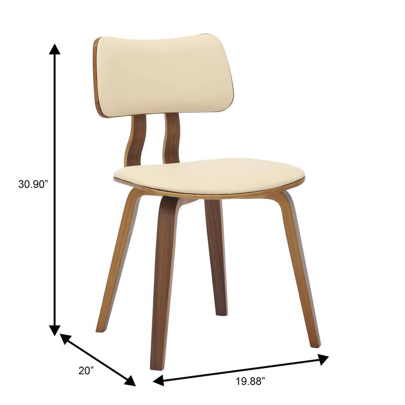 Leather Dining Chairs with Poplar Wood Frame and Open-Back Design Side Chair