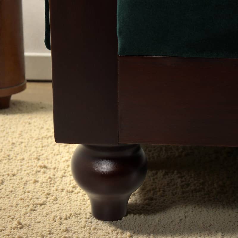 59.44" Chesterfield Velvet Loveseat, 2-Person Rolled Arm Tufted Sofa Couch with Plush Upholstery for Living Room & Small Spaces