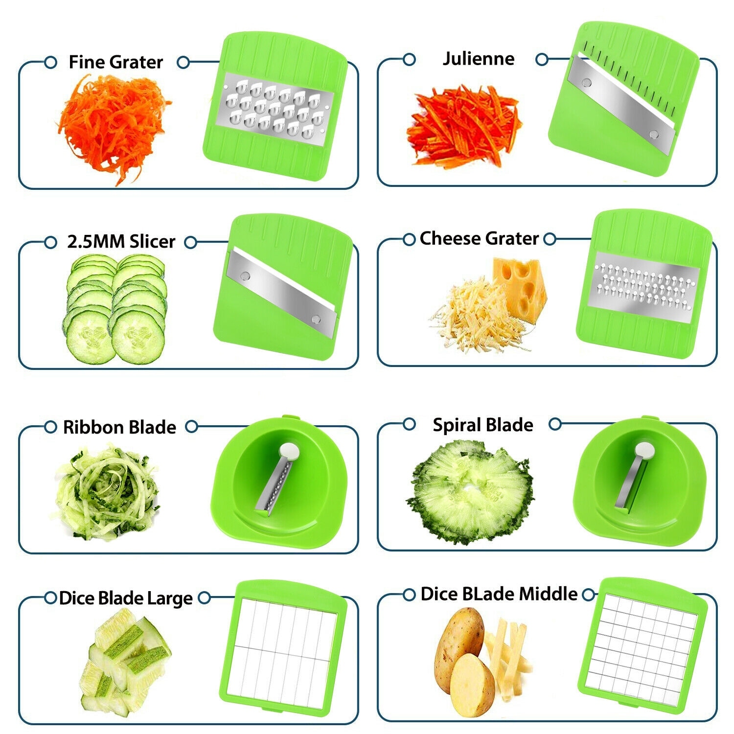 13 in 1 Vegetable Slicer Cutter Chopper Dicer Veggie Fruit Kitchen Tool+8  Blades - SIZE - Bed Bath & Beyond - 18800385