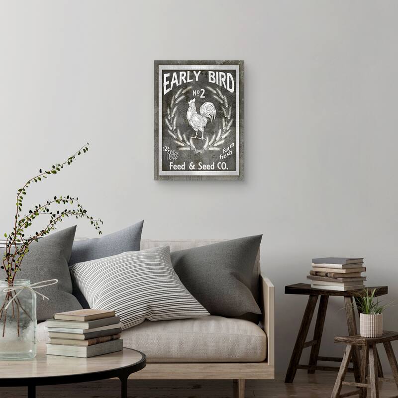 Farm Sign Early Bird Canvas Art Print