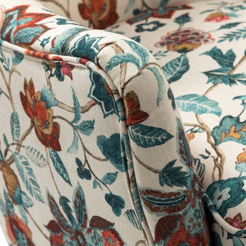 Nikolaus Armchair with Floral Fabric Pattern Set of 2 by HULALA HOME