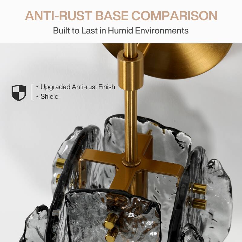 Iron Glass Mini 5.9"W Armed Sconce - N/A