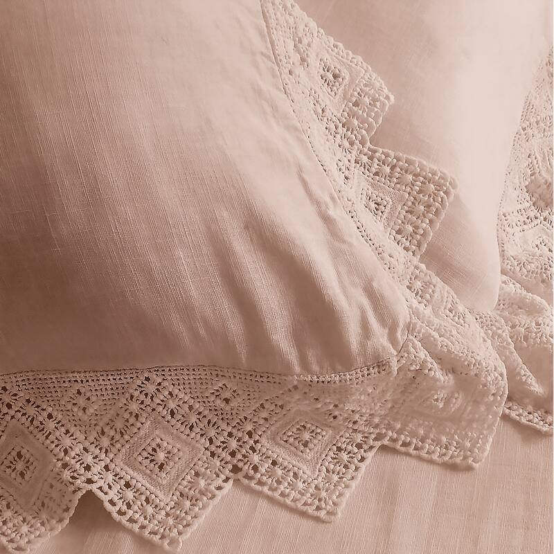 Elsie Lace French Pink 6 Piece Comforter Set
