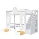 preview thumbnail 7 of 25, Playhouse Twin Bunk Bed with Changeable Table, Convertible Upper Bed, Down Desk