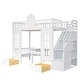 preview thumbnail 7 of 7, White Twin-over-Twin Bunk Bed with Changeable Table, Turn into Upper Bed and Down Desk with 2 Drawers