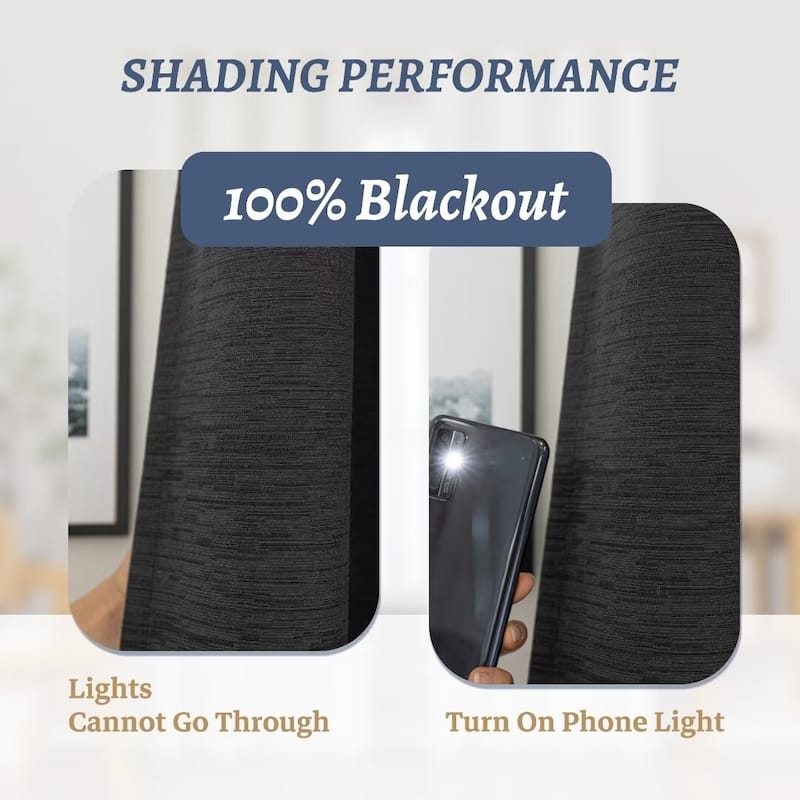 Blackout Cotton Blend Grommet Curtain Pair (2 panels)