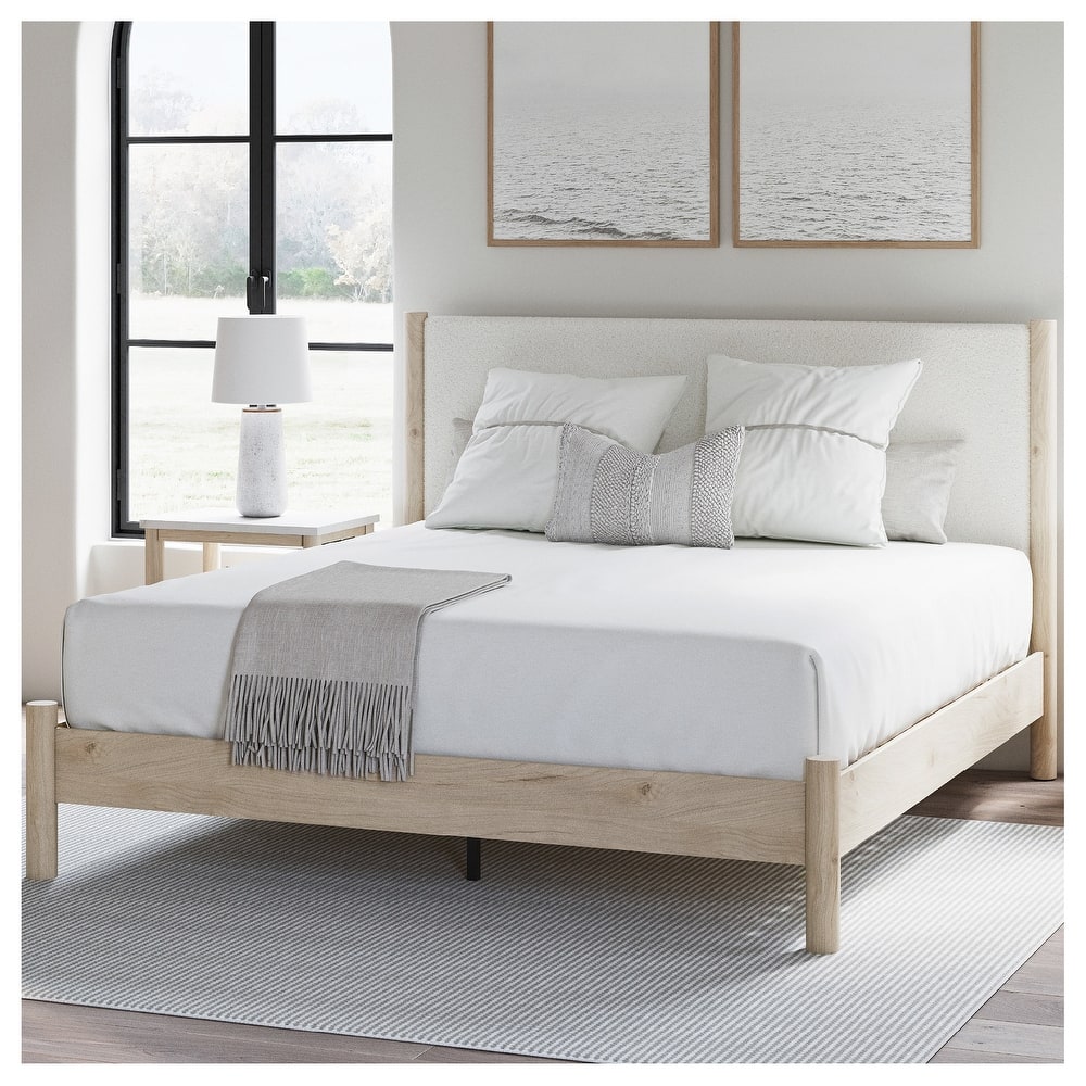 Signature Design by Ashley Cadmori Upholstered Panel Platform Bed