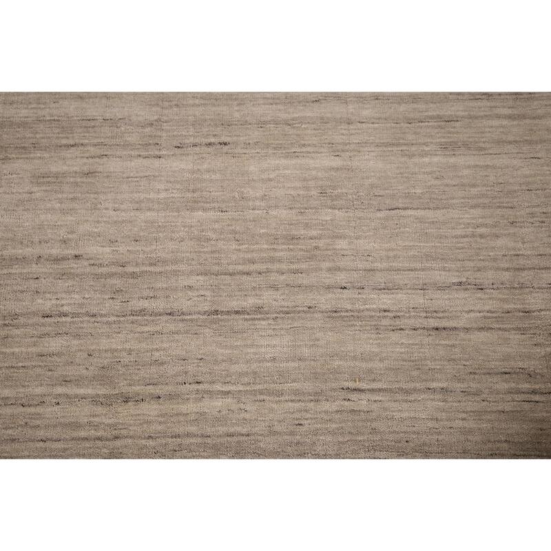 Tribal Gabbeh Indian Rug Hand-Knotted Oriental Beige Wool Carpet - 7'11"x 9'9"