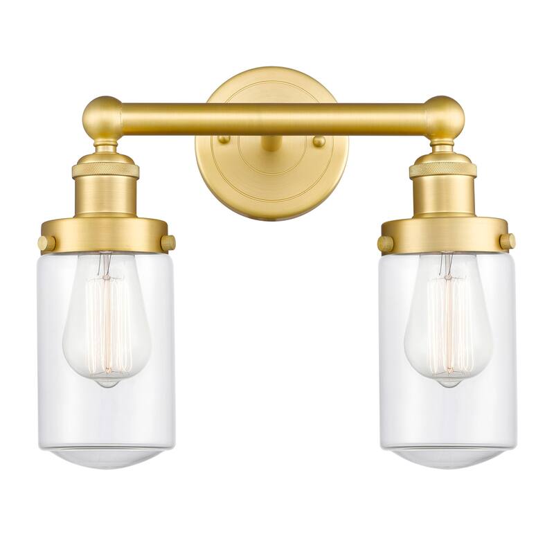 Innovations Lighting 616-2W-10-16 Dover Vanity Dover 2 Light 16" Wide - Satin Gold / Clear