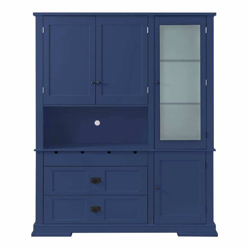 Freestanding 78.3" Kitchen Pantry with Hutch, Large Kitchen Pantry Storage with Drawers,Door Shelf and Adjustable Shelves