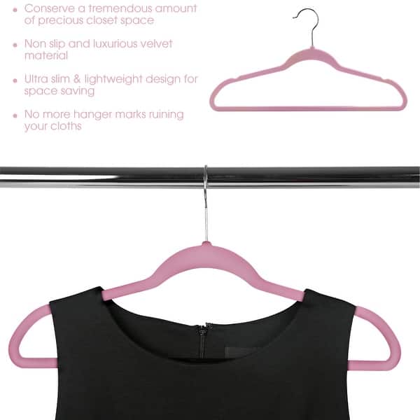 Hanger Central Durable Plastic Non Slip Clothing Hanger, Swivel Hook, 17  inch, 50 Pack, Black 