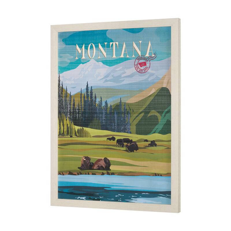 Montana Go USA by Mercana Studio a Hand Embellished Framed Art Print Series