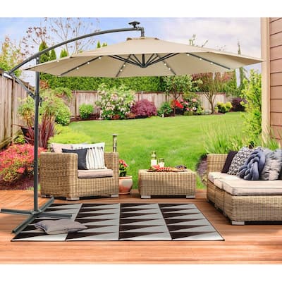 Sun-Ray 10-foot Offset Solar Umbrella