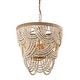 preview thumbnail 7 of 10, 19.7" Wide Beige Layered Wood Beaded Chandelier with 4-Light