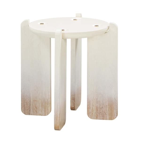 slide 2 of 7, Gloria Oak Side Table Cream - Wood/MDF