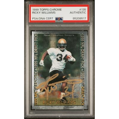 Ricky Williams 1999 Topps Chrome Signed Rookie Card #135 Auto PSA 85208517 - 8'6" x 11'6"
