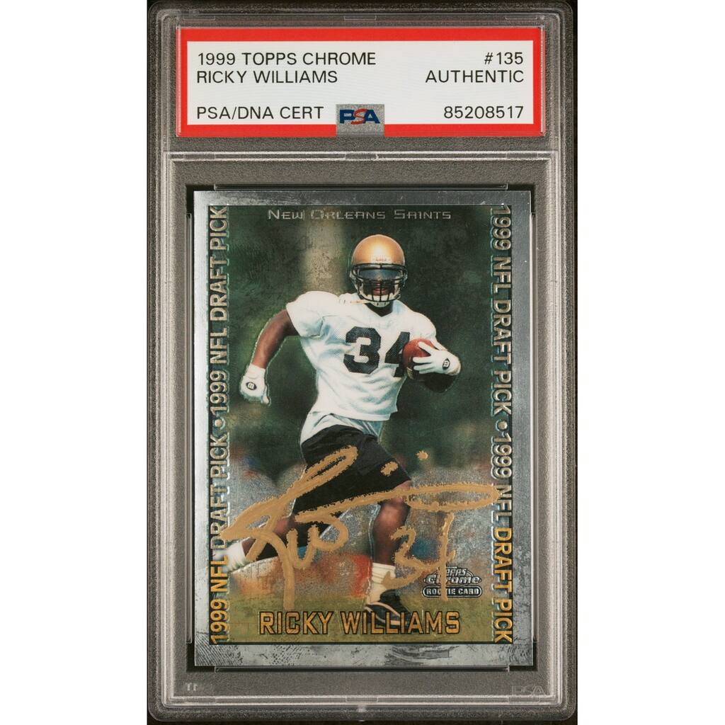Ricky Williams 1999 Topps Chrome Signed Rookie Card #135 Auto PSA 85208517 - 8'6" x 11'6"