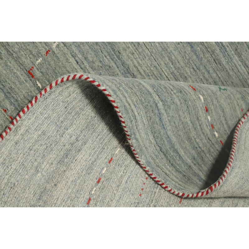 Hand Knotted Oriental 100% Wool Carpet Tribal Animal Pictorial Green Gabbeh Area Rug - 9' 1'' X 9' 0''