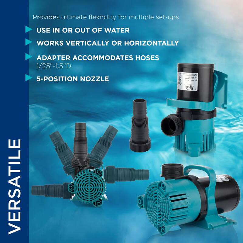 Alpine Corporation Energy-Saving Vortex Pump for Ponds, Fountains, Waterfalls, and Water Circulation