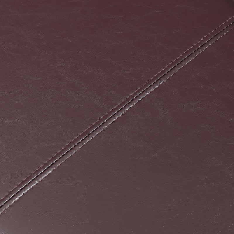 Adeco 46" Faux Leather Storage Ottoman Bench with Nailhead Trim