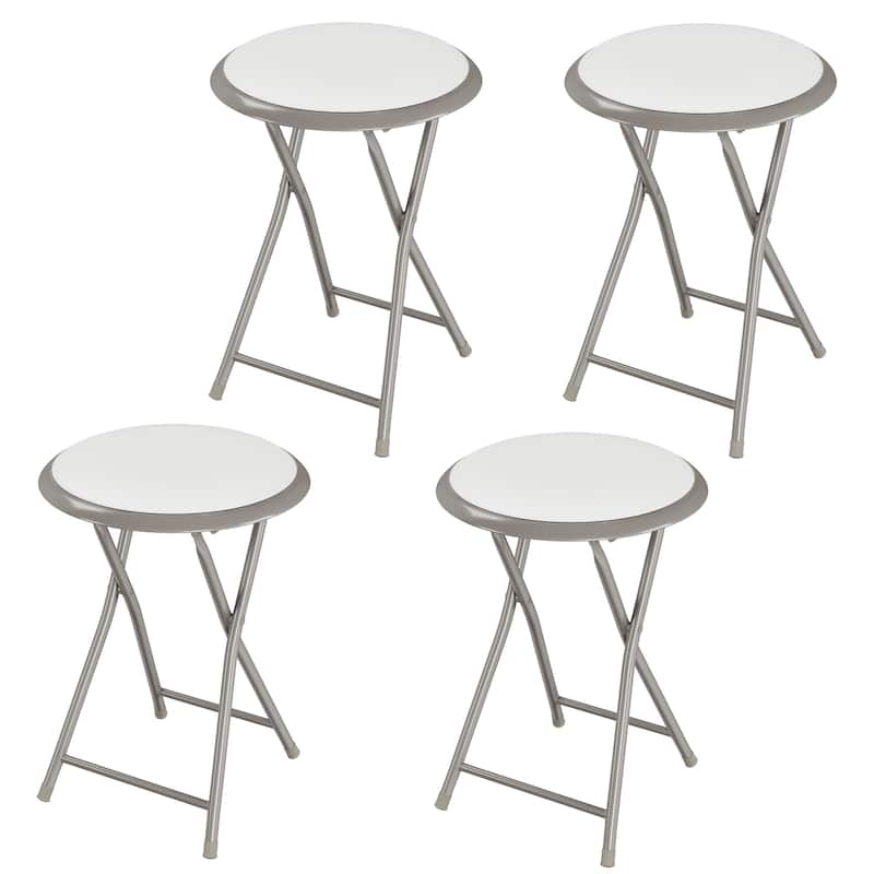 Lavish Home 18-Inch Folding Stool, White