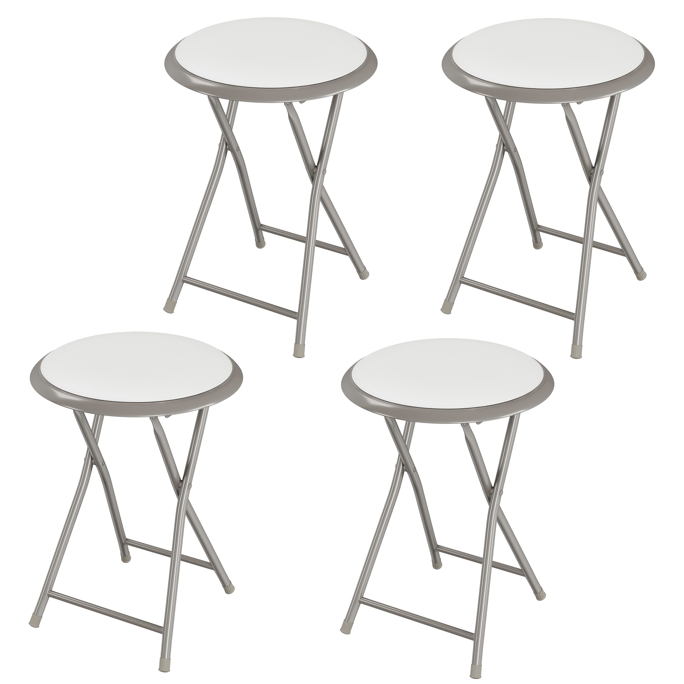 Lavish Home 18 Inch Folding Stool White On Sale Bed Bath Beyond 38389083