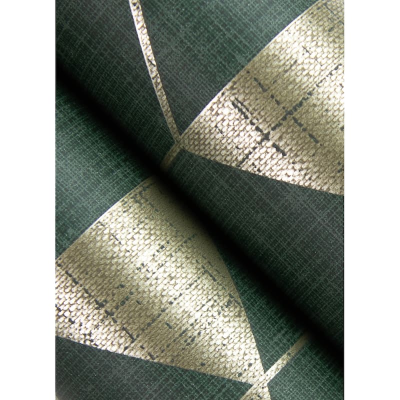 Scott Living Fairbank Evergreen Linen Geometric Wallpaper