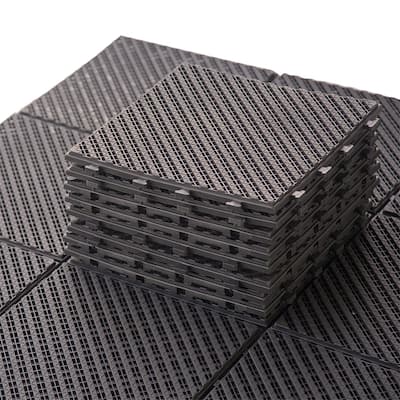 12"x12" Patio Square Composite Interlocking Decking Tiles(Pack of 9)