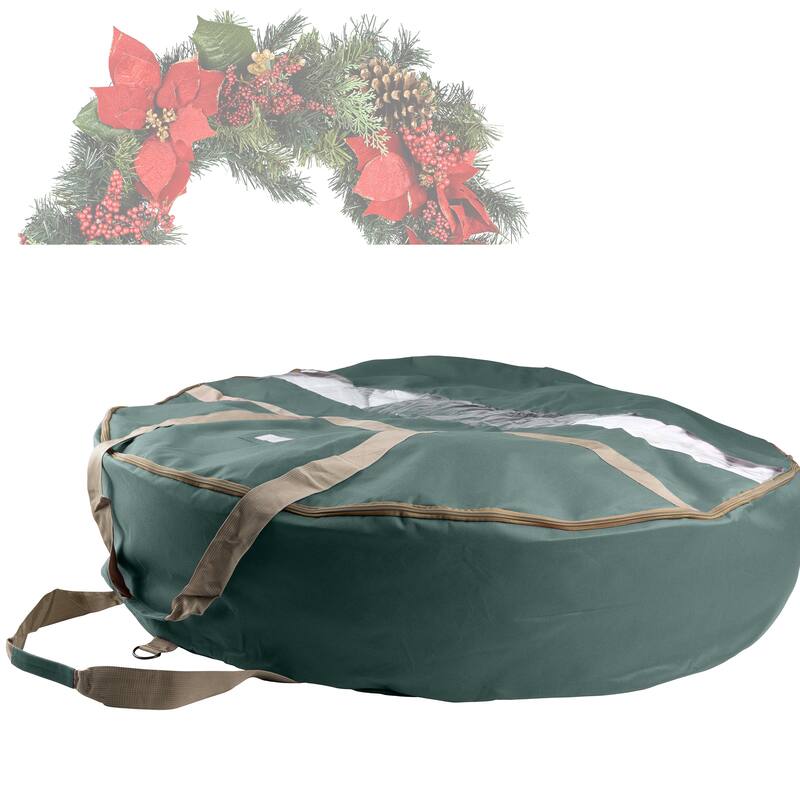 Elf Stor Ultimate Green Holiday Christmas Wreath Storage Bag For 48" Wreaths - Red - 48"