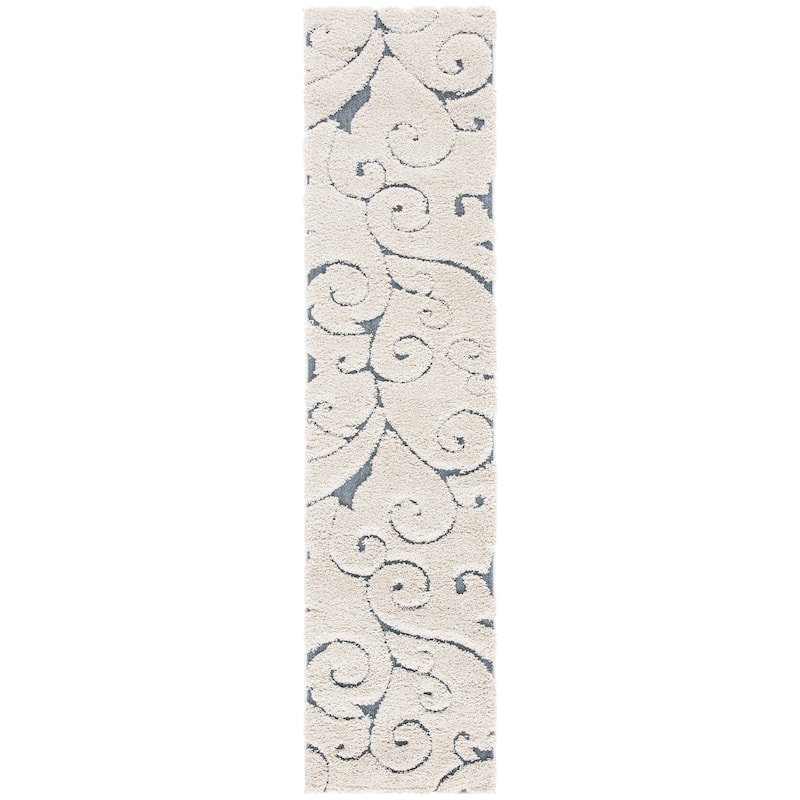 SAFAVIEH Florida Shag Shahin Scroll 1.2-inch Thick Textured Rug
